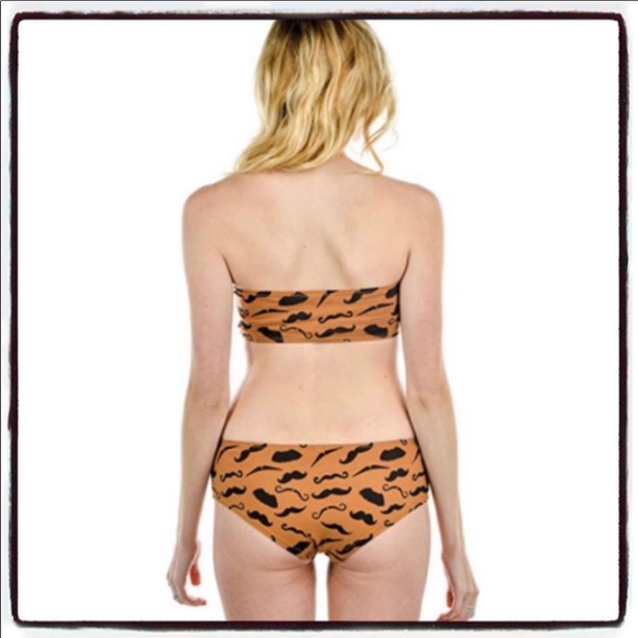 TOO FAST BLONDIE BANDEAU MUSTACHE BIKINI - Picture 3 of 4